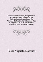 Diccionario Historico, Geographico E Estatistico Da Provincia Do Espirito Santo Organisado Em Virtude Do Contracto Celebrado Aos 6 De Julho De 1876 . Da Mesma Provincia Pelo . (Italian Edition)