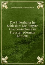 Die Zillerthaler in Schlesien: Die Jngste Glaubenscolonie in Preussen (German Edition)