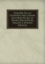 Enqute Sur La Condition Des Classes Ouvrires Et Sur Le Travail Des Enfants, Volume 3 (French Edition)