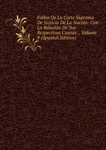 Fallos De La Corte Suprema De Justicia De La Nacin: Con La Relacin De Sus Respectivas Causas ., Volume 8 (Spanish Edition)