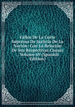 Fallos De La Corte Suprema De Justicia De La Nacin: Con La Relacin De Sus Respectivas Causas ., Volume 69 (Spanish Edition)