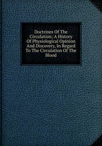 Doctrines Of The Circulation; A History Of Physiological Opinion And Discovery, In Regard To The Circulation Of The Blood
