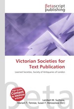 Victorian Societies for Text Publication