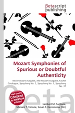 Mozart Symphonies of Spurious or Doubtful Authenticity