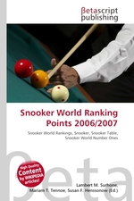 Snooker World Ranking Points 2006/2007