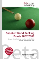 Snooker World Ranking Points 2007/2008