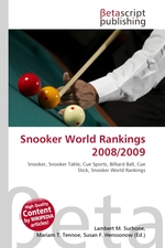 Snooker World Rankings 2008/2009