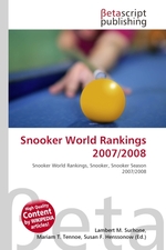 Snooker World Rankings 2007/2008