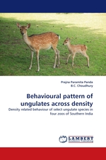 Behavioural pattern of ungulates across density. Density related behaviour of select ungulate species in four zoos of Southern India