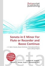 Sonata in E Minor For Flute or Recorder and Basso Continuo