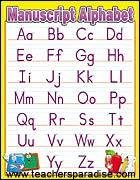 Manuscript Alphabet chart
