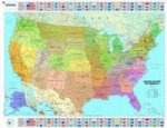 U.S.A Political (rolled & tubed) США карта в тубусе