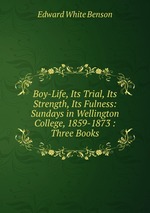 Boy-Life, Its Trial, Its Strength, Its Fulness: Sundays in Wellington College, 1859-1873 : Three Books