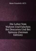 Die Lehre Vom Wahren Und Falschen Bei Descartes Und Bei Spinoza (German Edition)