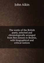 The works of the British poets, selected and chronologically arranged from Ben Jonson to Beattie, with biographical and critical notices