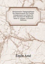 Dictionnaire Topographique Du Dpartement Du Cantal: Comprenant Les Noms De Lieu Anciens Et Modernes, Issue 6, volume 5 (French Edition)