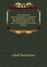 sterreichische Reichsgeschichte: Geschichte Der Staatsbildung Und Des ffentlichen Rechtes : Ein Lehr- Und Handbuch (German Edition)