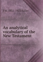 An analytical vocabulary of the New Testament