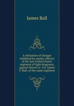 A refutation of charges exhibited by sundry officers of the late United States` regiment of light dragoons, against Brevet Lt. Col. James V. Ball, of the same regiment
