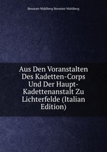 Aus Den Voranstalten Des Kadetten-Corps Und Der Haupt-Kadettenanstalt Zu Lichterfelde (Italian Edition)