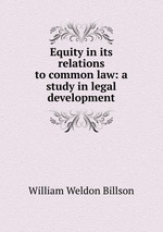 Equity in its relations to common law: a study in legal development