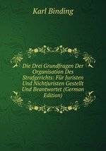 Die Drei Grundfragen Der Organisation Des Strafgerichts: Fr Juristen Und Nichtjuristen Gestellt Und Beantwortet (German Edition)