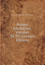 Bonner Jahrbcher. Volumes 92-93