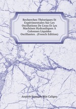 Recherches Thoriques Et Exprimentales Sur Les Oscillations De L`eau Et Les Machines Hydrauliques Colonnes Liquides Oscillantes . (French Edition)