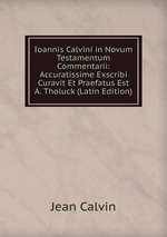 Ioannis Calvini in Novum Testamentum Commentarii: Accuratissime Exscribi Curavit Et Praefatus Est A. Tholuck (Latin Edition)