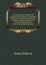 Correspondance Indite De Grimm Et De Diderot: Et Recueil De Lettres, Posies, Morceaux Et Fragmens Retranchs Par La Censure Impriale En 1812-1813 (French Edition)