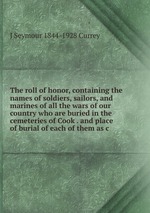 The roll of honor, containing the names of soldiers, sailors, and marines of all the wars of our country who are buried in the cemeteries of Cook . and place of burial of each of them as c