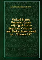 United States Reports: Cases Adjudged in the Supreme Court at . and Rules Announced at ., Volume 247