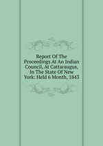 Report Of The Proceedings At An Indian Council, At Cattaraugus, In The State Of New York: Held 6 Month, 1843