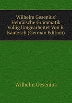 Wilhelm Gesenius` Hebrische Grammatik Vllig Umgearbeitet Von E. Kautzsch