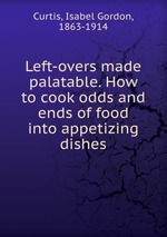 Left-overs made palatable. How to cook odds and ends of food into appetizing dishes