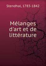 Mlanges d`art et de littrature