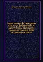 Annual report of the city treasurer of the city of Quebec microform : balance sheets, statements and other documents of the Quebec Corporation and Water Works for the civic year 1890-91
