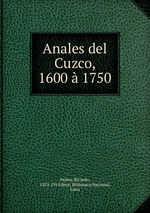 Anales del Cuzco, 1600 1750