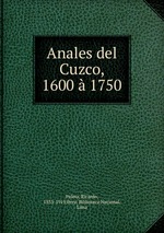 Anales del Cuzco, 1600  1750