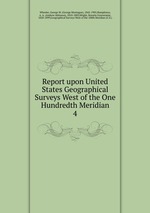 Report upon United States Geographical Surveys West of the One Hundredth Meridian. 4