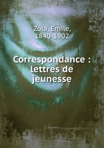 Correspondance : lettres de jeunesse