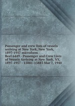 Passenger and crew lists of vessels arriving at New York, New York, 1897-1957 microform. Reel 6449 - Passenger and Crew Lists of Vessels Arriving at New York, NY, 1897-1957 - 13881-13883 Mar 7, 1940
