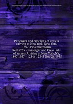 Passenger and crew lists of vessels arriving at New York, New York, 1897-1957 microform. Reel 5735 - Passenger and Crew Lists of Vessels Arriving at New York, NY, 1897-1957 - 12344-12345 Nov 24, 1935
