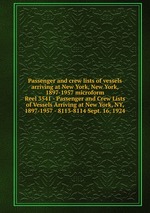 Passenger and crew lists of vessels arriving at New York, New York, 1897-1957 microform. Reel 3541 - Passenger and Crew Lists of Vessels Arriving at New York, NY, 1897-1957 - 8113-8114 Sept. 16, 1924