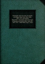 Passenger and crew lists of vessels arriving at New York, New York, 1897-1957 microform. Reel 3520 - Passenger and Crew Lists of Vessels Arriving at New York, NY, 1897-1957 - 8060-8062 Aug 5, 1924