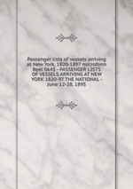 Passenger lists of vessels arriving at New York, 1820-1897 microform. Reel 0643 - PASSENGER LISTS OF VESSELS ARRIVING AT NEW YORK 1820-97 THE NATIONAL - June 12-28, 1895