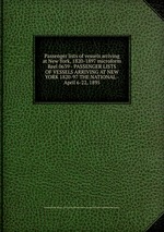 Passenger lists of vessels arriving at New York, 1820-1897 microform. Reel 0639 - PASSENGER LISTS OF VESSELS ARRIVING AT NEW YORK 1820-97 THE NATIONAL - April 6-22, 1895