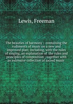 The beauties of harmony :  containing the rudiments of music on a new and improved plan; including, with the rules of singing, an explanation of  the rules and principles of composition ; together with an extensive collection of sacred music