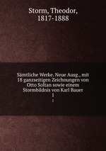 Smtliche Werke. Neue Ausg., mit 18 ganzseitigen Zeichnungen von Otto Soltan sowie einem Stormbildnis von Karl Bauer. 1