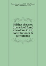 Hilkhot shevuot (romanized form) microform id est, Constitutiones de jurejurando